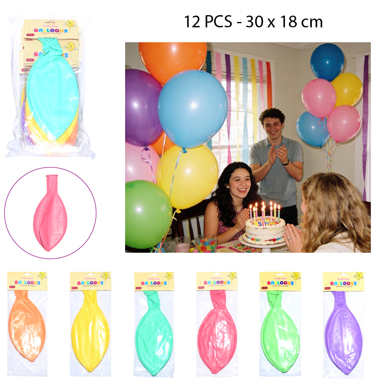 GLOBOS DE LATEX - 12 PCS
