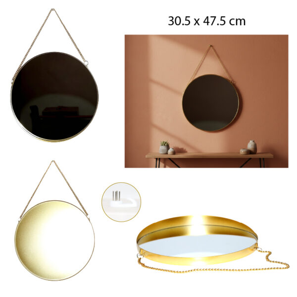 ESPEJO REDONDO COLGANTE 30.5 x 47.5 CM