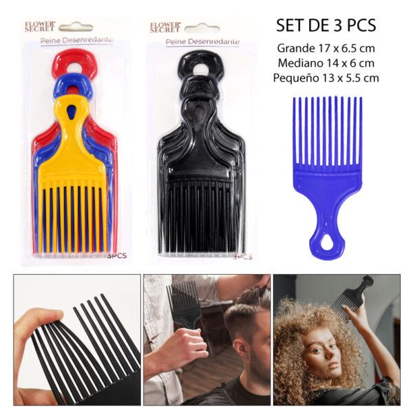 SET DE 3 PEINES DESENREDANTES