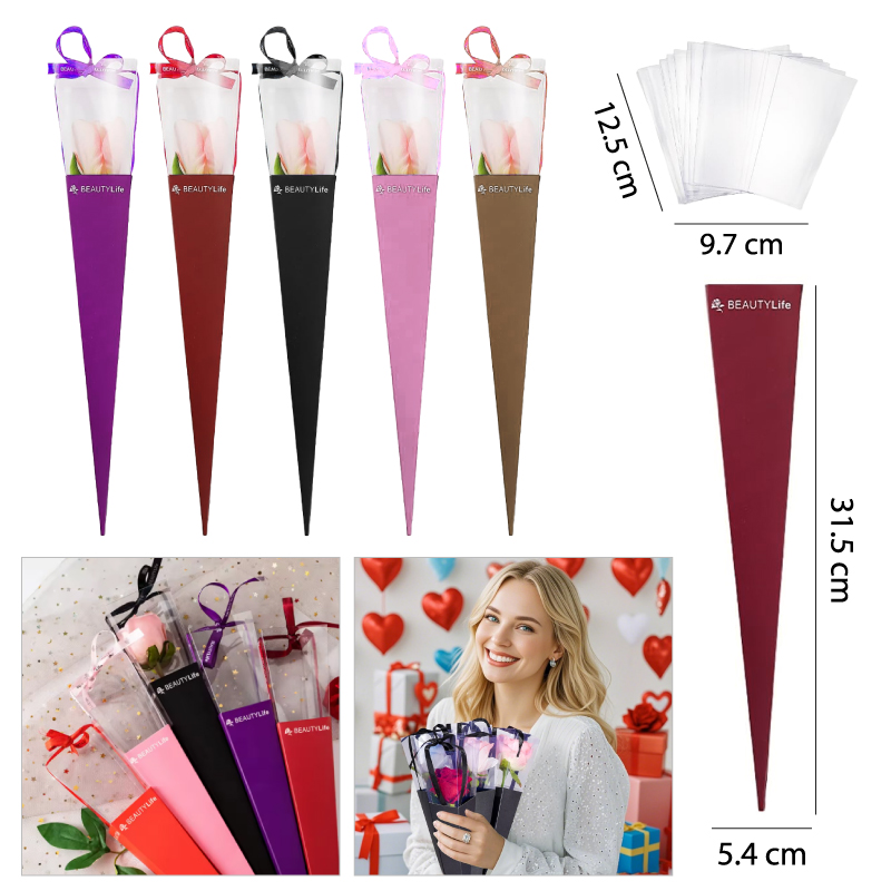 CAJA DE EMPAQUE DE RAMO 6 COLORES