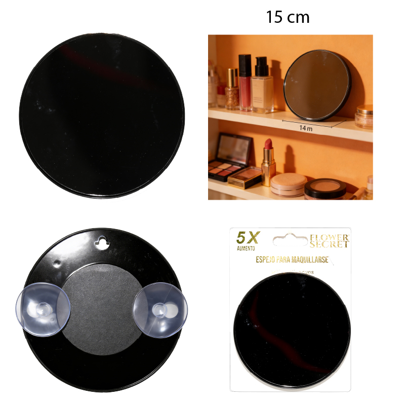 ESPEJO CON VENTOSA 14 CM - AUMENTO 5X