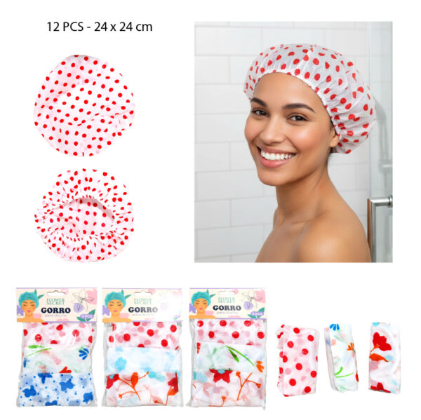 GORRO DE DUCHA ESTAMPADO PACK 3
