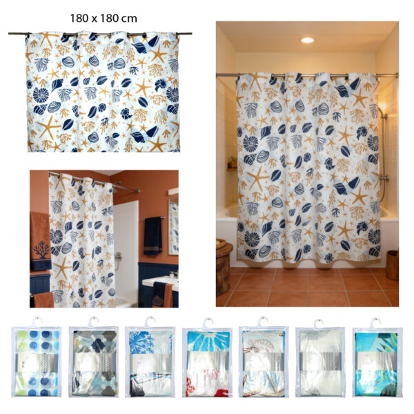 CORTINA DE BAÑO GRUESA - 180 X 180 CM