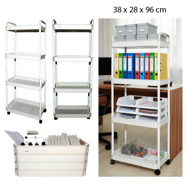 ESTANTERIA PLASTICA DE 4 NIVELES