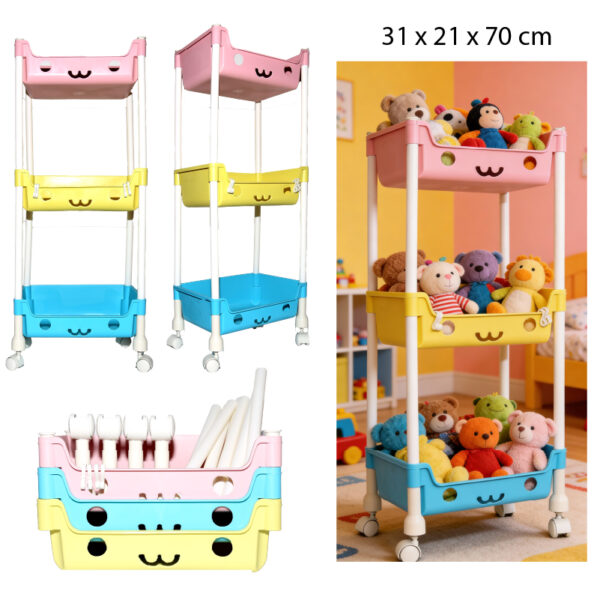 ESTANTERIA INFANTIL PLÁSTICA DE 3 NIVELES