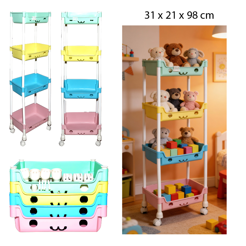 ESTANTERIA INFANTIL PLÁSTICA DE 4 NIVELES