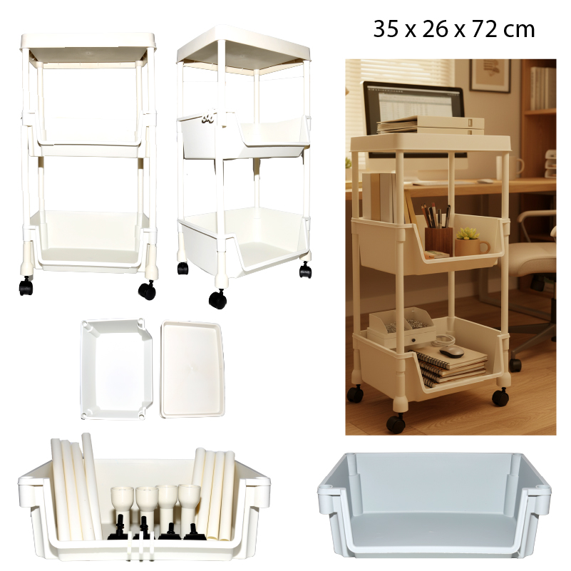 ESTANTERIA PLÁSTICA TECHO PLANO DE 3 NIVELES