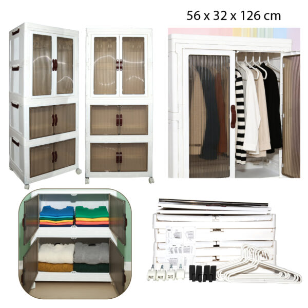 ARMARIO DE 2 NIVELES CON GABINETE PLEGABLE