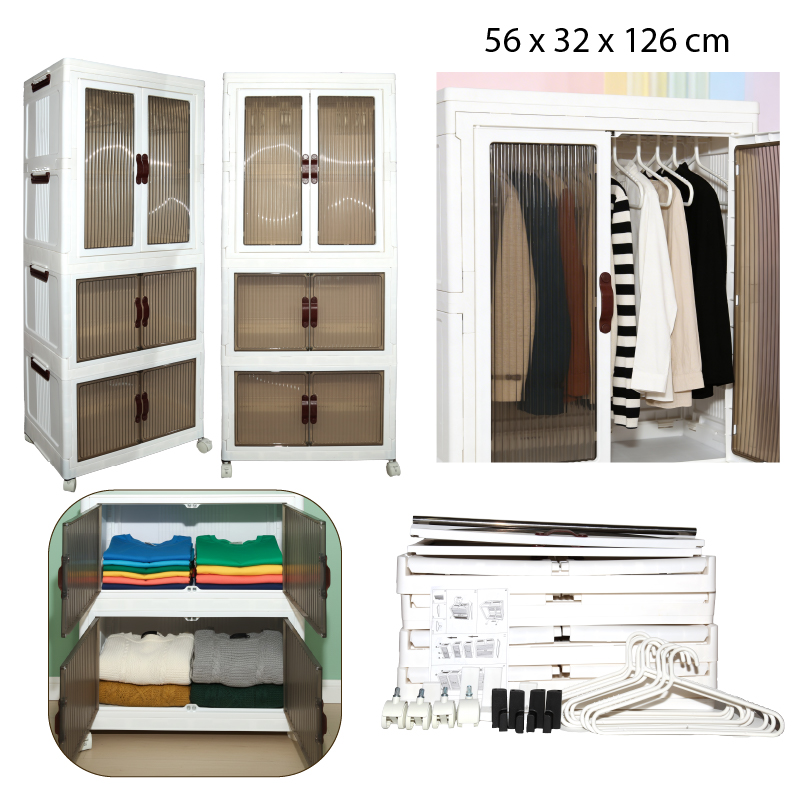 ARMARIO DE 2 NIVELES CON GABINETE PLEGABLE