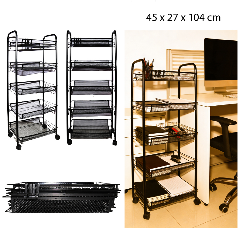 ESTANTERIA DE MALLA CON ESTRUCTURA DE HIERRO DE 5 NIVELES