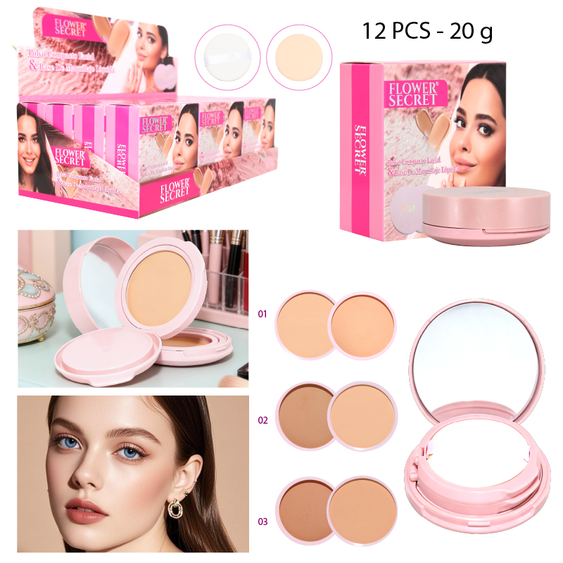 SET DE MAQUILLAJE POLVO COMPACTO + BASE EN CREMA - 25 GR