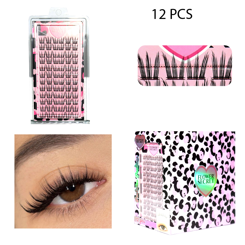 PESTAÑAS POSTIZAS DE CONEJO DE 9 COLAS DE GRAN DENSIDAD - 12 PCS