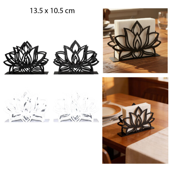 PORTA SERVILLETAS METÁLICO DISEÑO DE FLOR DE LOTO