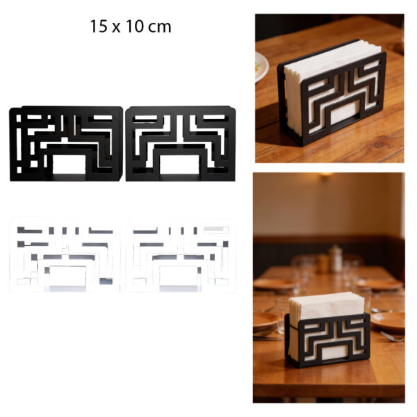 PORTA SERVILLETAS METÁLICO DISEÑO DE LABERINTO