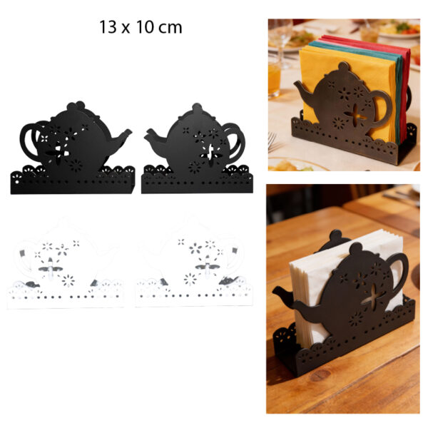 PORTA SERVILLETAS METÁLICO DISEÑO DE TETERA