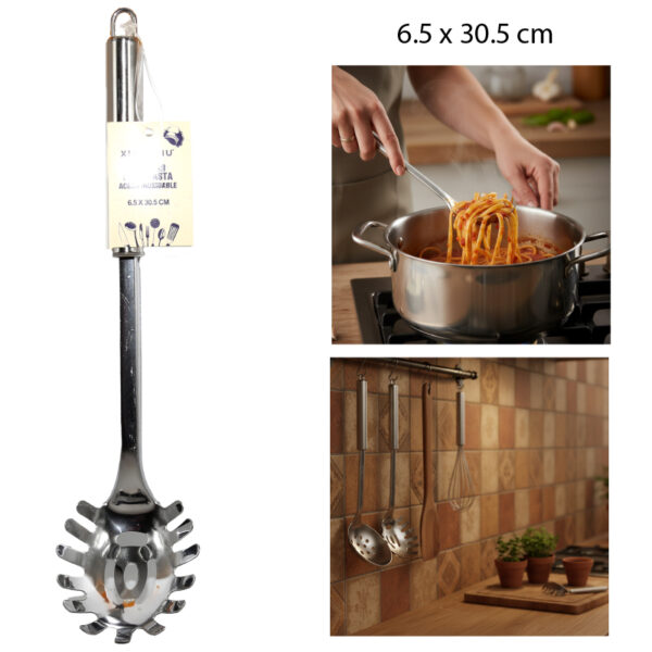 TENEDOR PARA PASTA ACERO INOXIDABLE - 30.5 X 6.5 CM