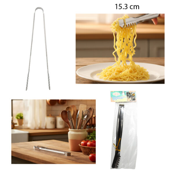 PINZA PARA ALIMENTOS ACERO INOXIDABLE - 15.3 CM