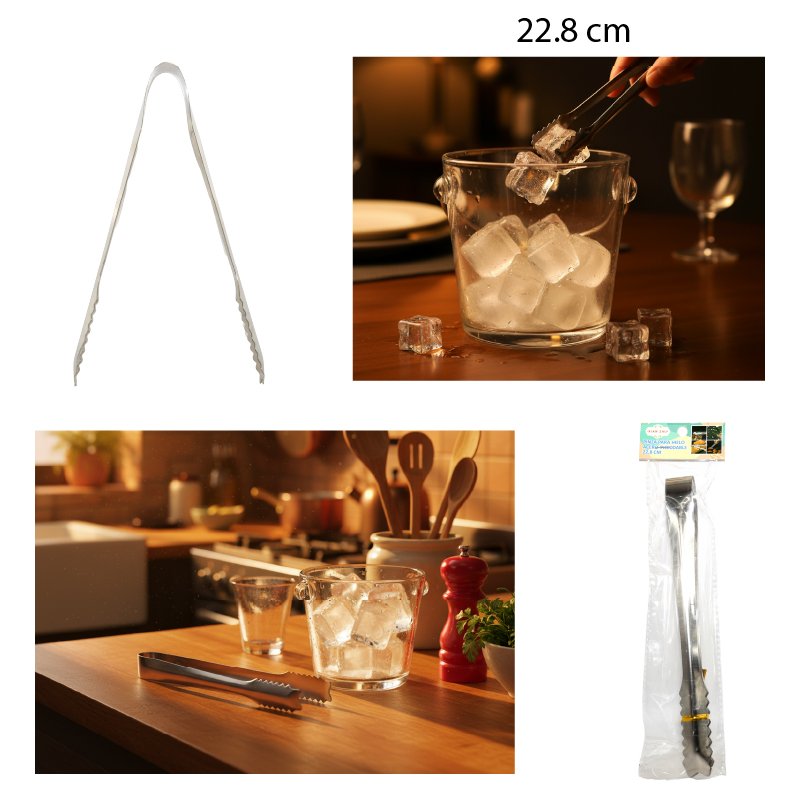 PINZA PARA ALIMENTOS ACERO INOXIDABLE - 22.8 CM