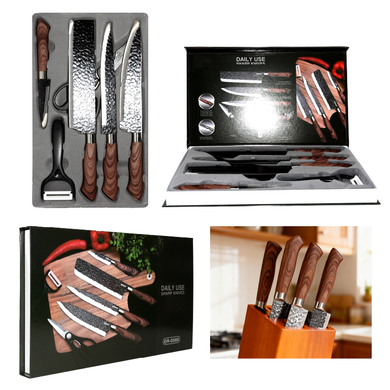 SET DE UTENSILIOS MANGO GRUESO CAFÉ - 6 PIEZAS