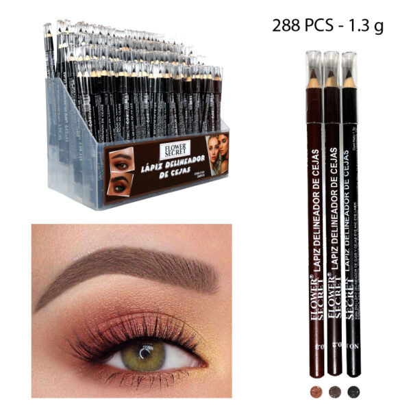 LÁPIZ DELINEADOR DE CEJAS COLORES OSCUROS - 288 PCS