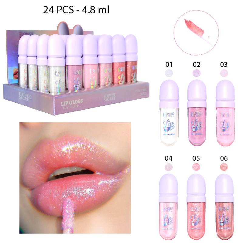 BRILLO LABIAL LIQUIDO PERLADO 6 TONOS - 4.8 G