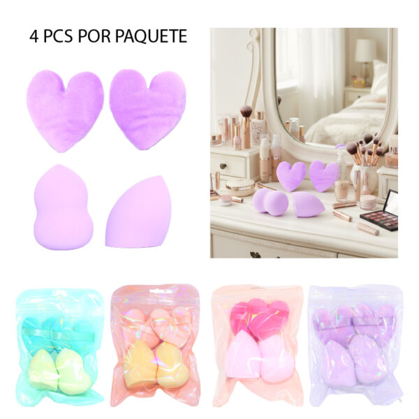 SET DE 4 ESPONJAS DE MAQUILLAJE