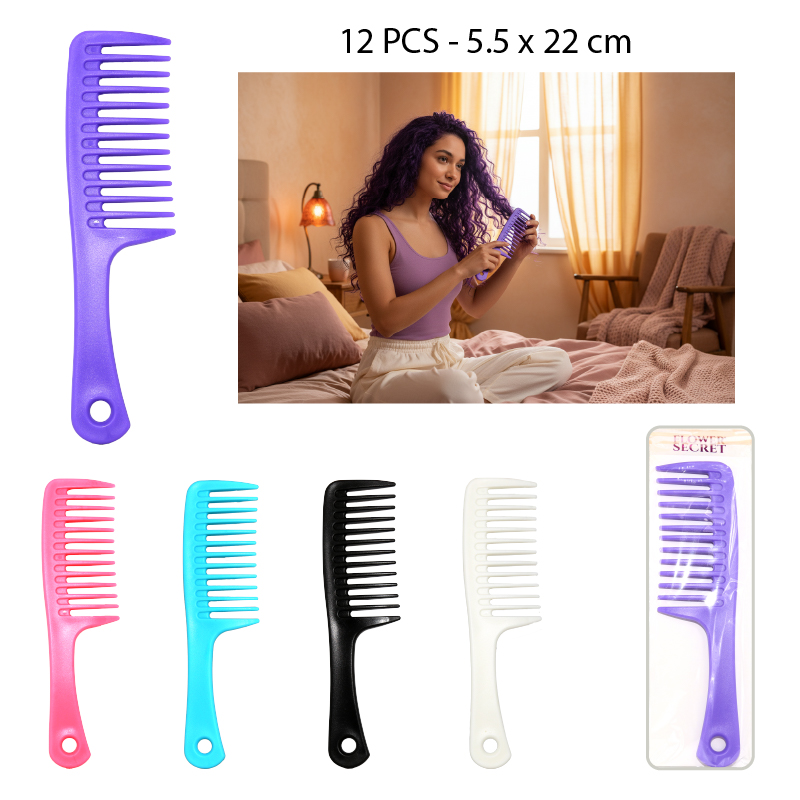 PEINES PUNTAS ANCHAS - 5 COLORES