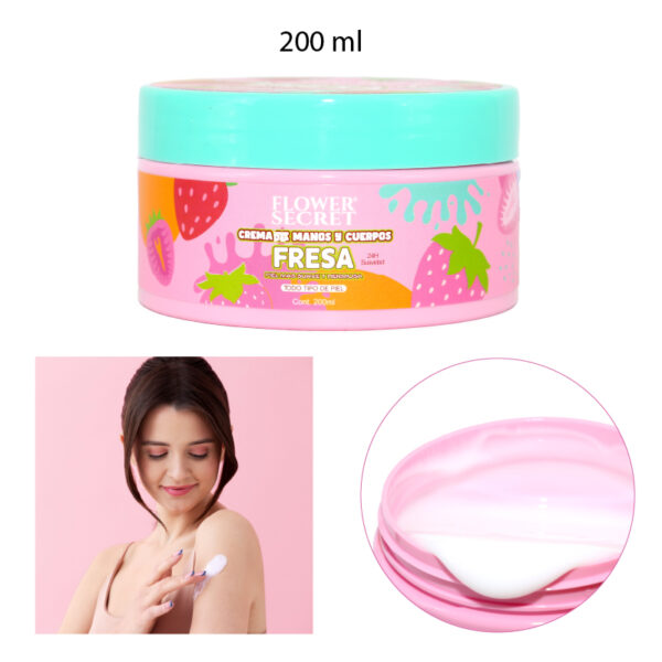 CREMA DE MANOS Y CUERPO FRESA - 200 ML