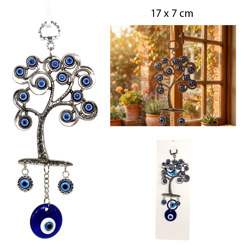 CAMPANA COLGANTE DE VIENTO DISEÑO ÁRBOL DE LA VIDA - 17 X 17 CM