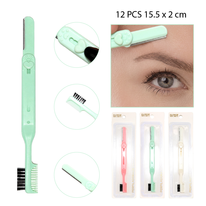 RASURADOR DE CEJAS DOBLE CON PROTECCIÓN - 12 PCS