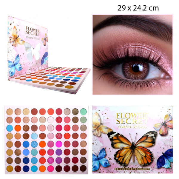 PALETA DE SOMBRA DE OJOS MARIPOSA 80 COLORES