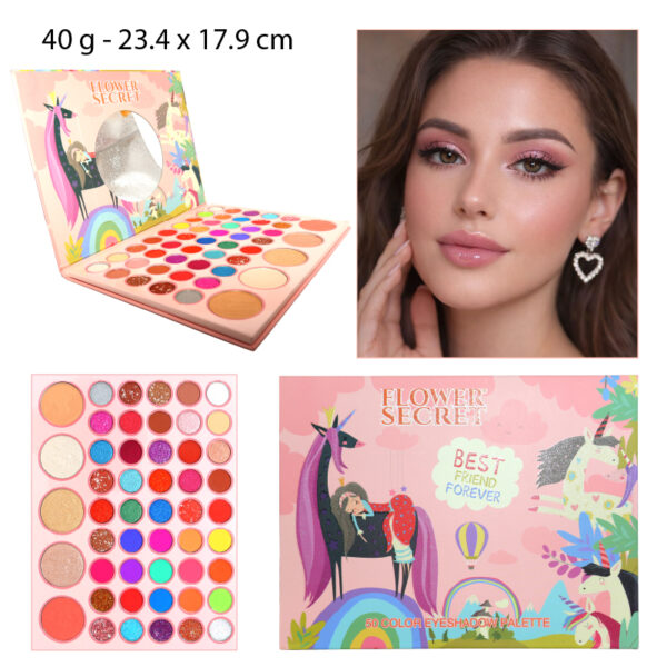 PALETA DE SOMBRA DE OJOS + ILUMINADOR BEST FRIEND FOREVER 50 COLORES