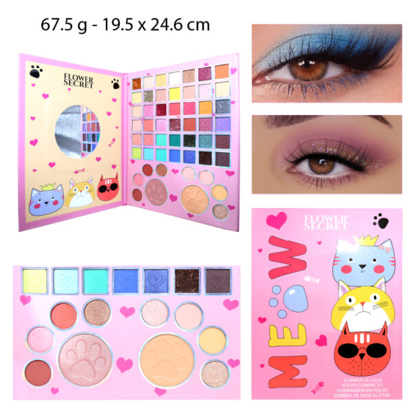 PALETAS DE SOMBRAS ,ILUMINADOR, GLITTER Y POLVO COMPACTO