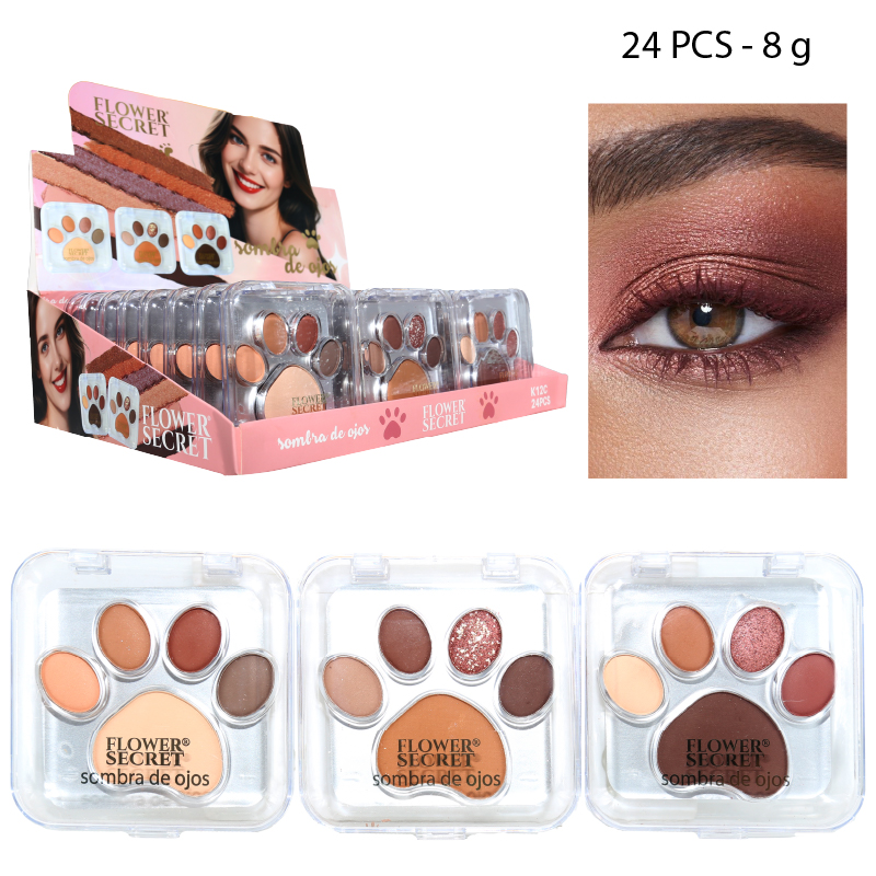 PALETA DE SOMBRAS 5 TONOS DISEÑO PATA DE GATO - 8 G