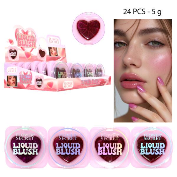 RUBOR EN CREMA CAMBIA COLOR DISEÑO CORAZÓN - 24 PCS