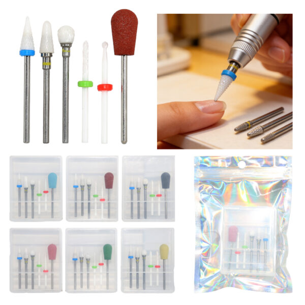KIT LIJAS O BARRILES PARA DRILL PULIDOR DE UÑAS SET 6 PCS