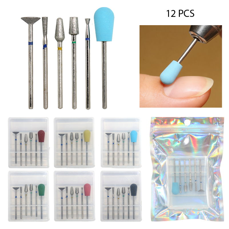 KIT LIJAS O BARRILES PARA DRILL PULIDOR DE UÑAS SET 6 PCS