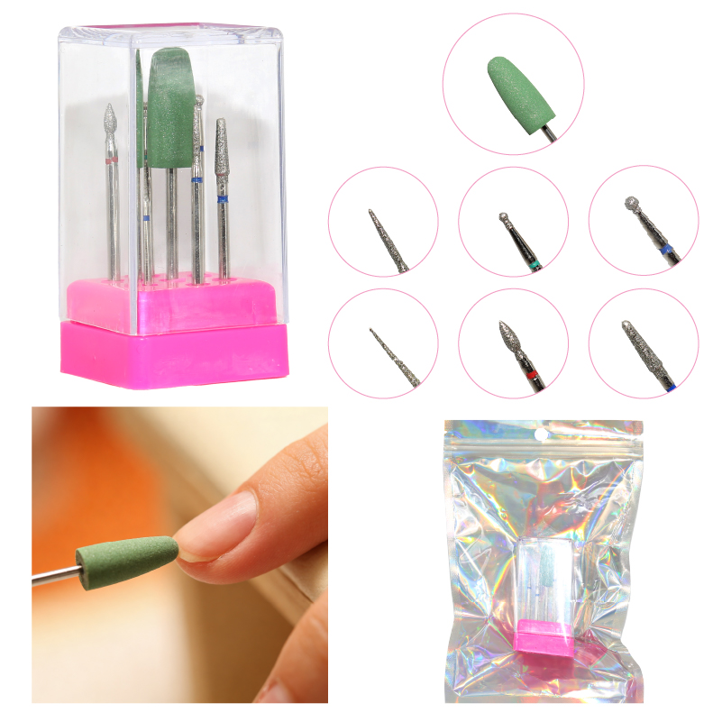 KIT LIJAS O BARRILES PARA DRILL PULIDOR DE UÑAS SET 7 PCS