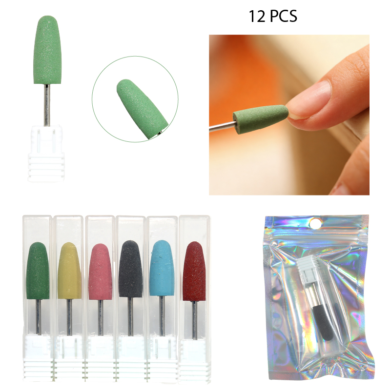 PUNTA PARA PULIDO DE SILICONA 6 COLORES - 12 PCS
