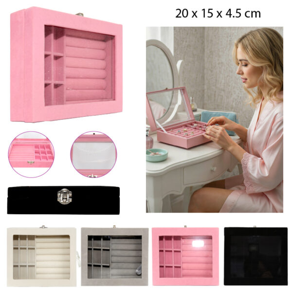 CAJA ORGANIZADORA PARA JOYAS - 20 X 15 X 4.5 CM