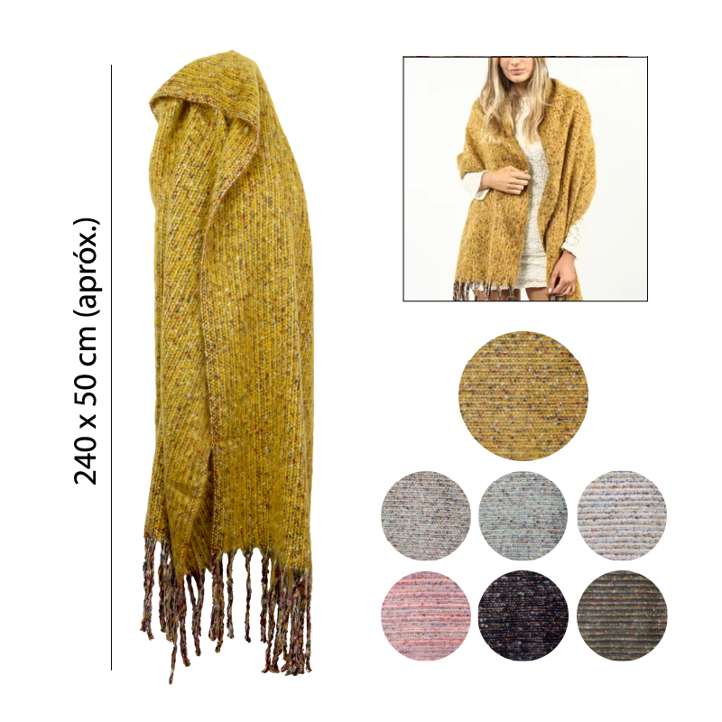 BUFANDA DE INVIERNO DISEÑO TEJIDO