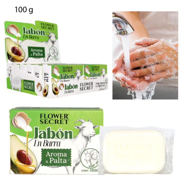 JABÓN EN BARRA LECHE DE CABRA AROMA A PALTA/AGUACATE - 100 GR
