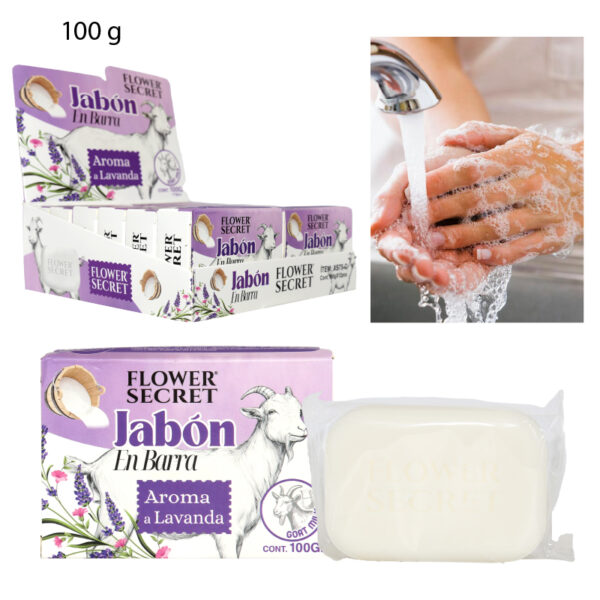 JABÓN EN BARRA LECHE DE CABRA AROMA A LAVANDA - 100 GR