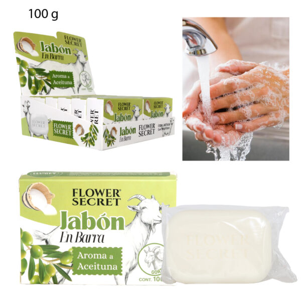 JABÓN EN BARRA LECHE DE CABRA AROMA A ACEITUNA - 100 GR