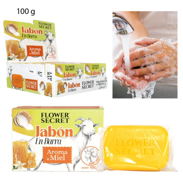 JABÓN EN BARRA LECHE DE CABRA AROMA A MIEL - 100 GR