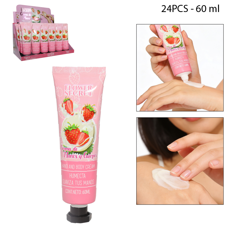 CREMA DE MANOS Y CUERPO FRESA - 60 ML