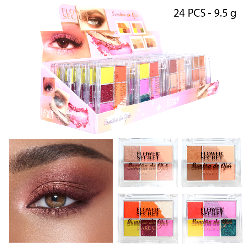 Paleta de Sombra de Ojos de 6 Colores Flower Secret.